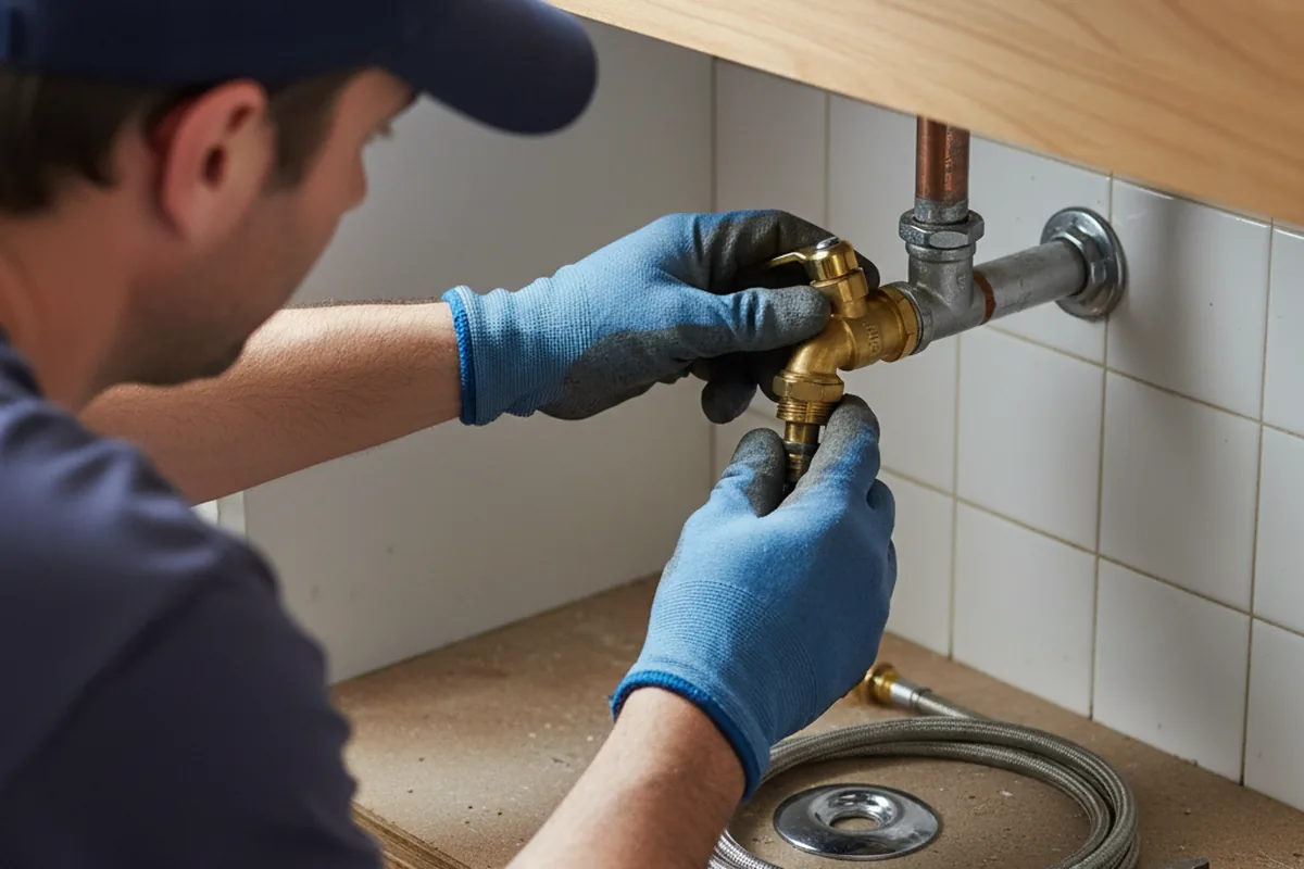 Shutoff valve and fitting work during Emergency Plumbing in Moulton